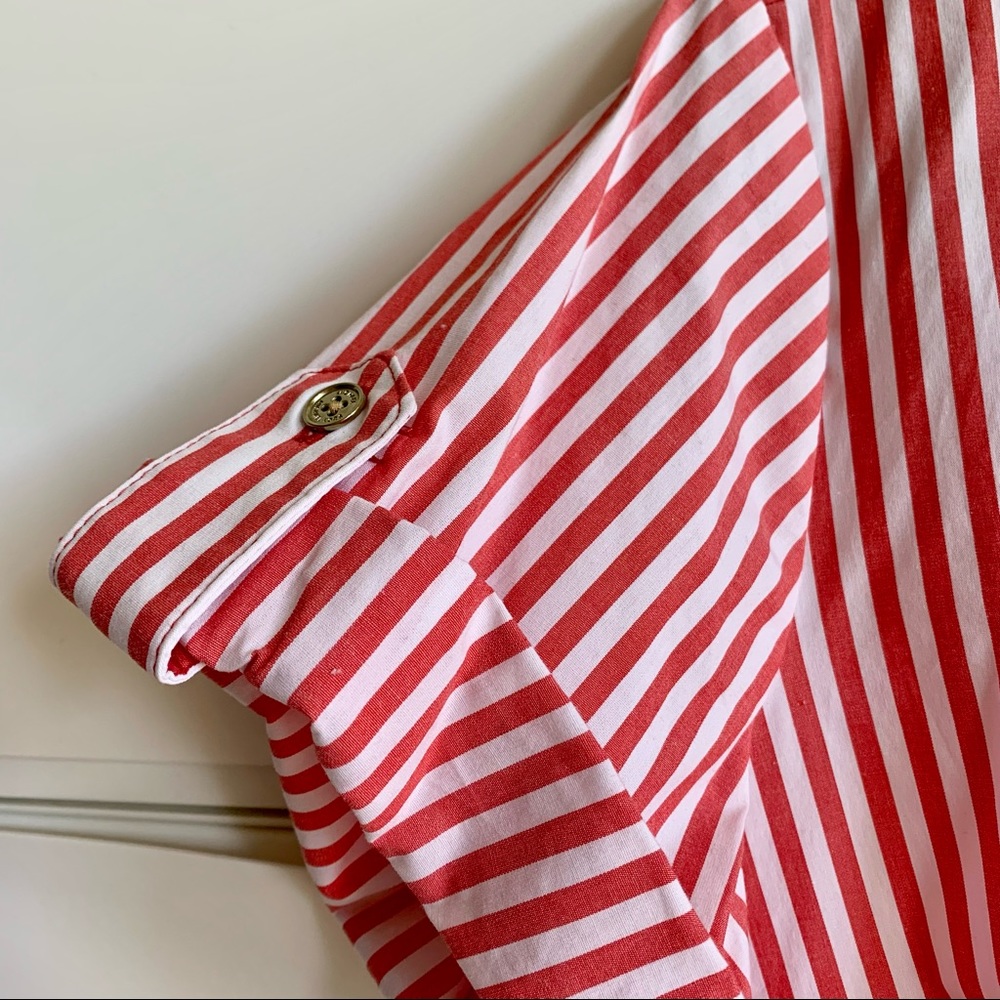 Brand new - Michael Kors Cotton Dress Red / White striped Sz L - Picture 4 of 9